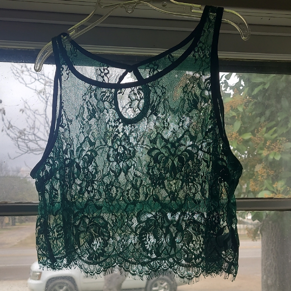 Elegant Lace Intimate Sleep Wear- Green Sz 10. New WO Tags, Never Worn.